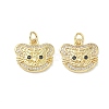 Brass Micro Pave Clear Cubic Zirconia Pendants KK-T085-21E-G-1