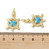 Brass Micro Pave Clear Cubic Zirconia Pendants KK-C045-07G-3