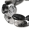 Natural Tourmalinated Quartz/Black Rutilated Quartz Beads Strands G-D365-C02-4
