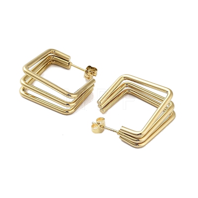 PVD Vacuum Plating 202 Stainless Steel Stud Earrings EJEW-A041-01G-1