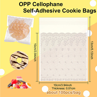 OPP Cellophane Self-Adhesive Cookie Bags OPP-WH0008-04C-1