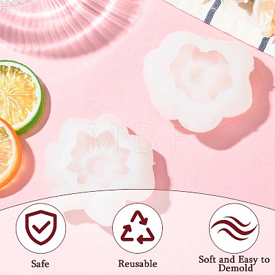 2Pcs 2 Styles Flower Candle Silicone Molds ST-CJ0043-074-1