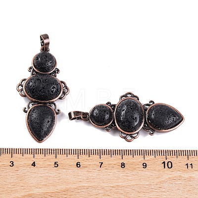 Natural Lava Rock Pendants G-Q158-04-06-1