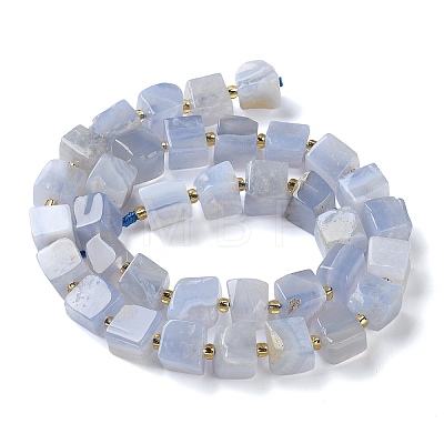 Natural Blue Lace Agate Beads Strands G-G053-B23-01-1