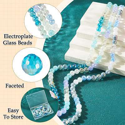 3Strands Electroplate Glass Beads Strands EGLA-TA0013-55-1