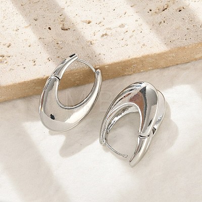 Brass Hoop Earrings for Women EJEW-U041-04P-1