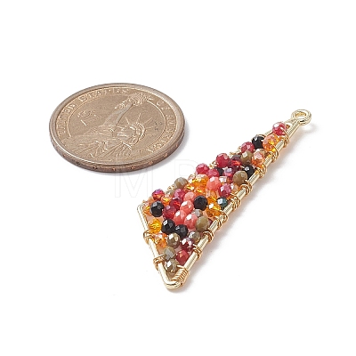 Electroplate Glass Beads Pendants PALLOY-JF02062-1