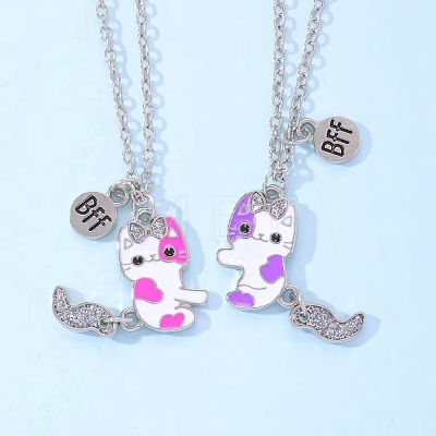 Alloy with Enamel Pendant Necklaces PW-WGAC858-01-1