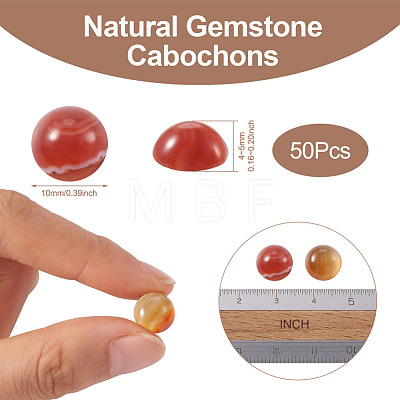 Natural Agate Cabochons G-R416-10mm-12-1