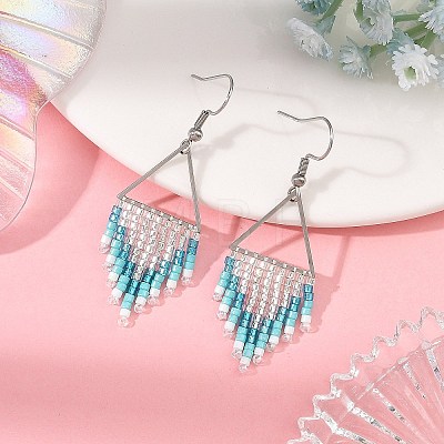Glass Dangle Earrings EJEW-MZ00813-1