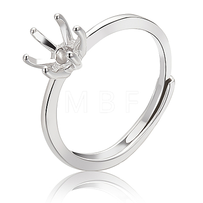 1Pc 925 Sterling Silver Adjustable Ring Findings STER-BBC0006-01-1