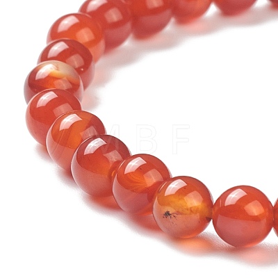 Natural Red Agate Beaded Stretch Bracelets BJEW-D446-B-26-1