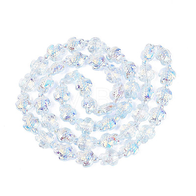 Electroplate Transparent Glass Beads Strands EGLA-N055-04A-1
