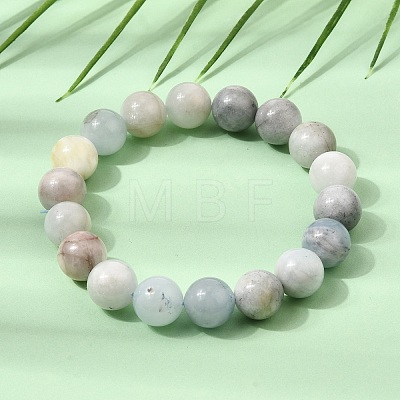 10MM Natural Aquamarine Round Beaded Stretch Bracelets for Women GG-CBA6C75-A01-10mm-1