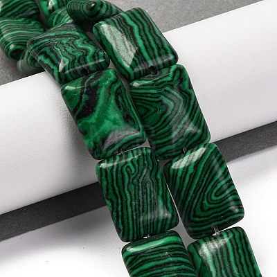 Synthetic Malachite Beads Strands G-T047-B13-01-1