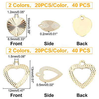 SUPERFINDINGS 80Pcs 4 Style Brass Charms KK-FH0002-94-1