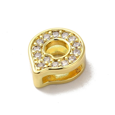 Brass Micro Pave Cubic Zirconia Beads KK-H487-25G-17-1