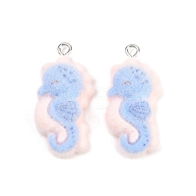 Flocking Opaque Resin Pendants RESI-P053-03E-P-1