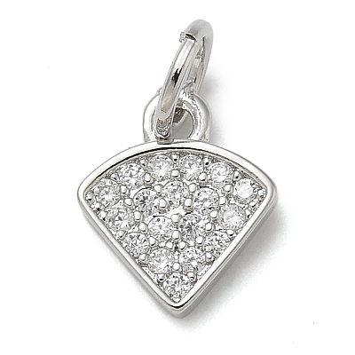 Rack Plating Brass Micro Pave Cubic Zirconia Pendants KK-K392-38P-1