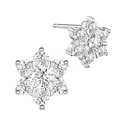 SHEGRACE Rhodium Plated 925 Sterling Silver Ear Studs JE561A-1