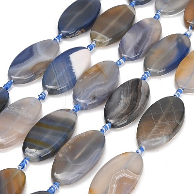 Natural Banded Agate Beads Strands GG-CBAB074-01-1