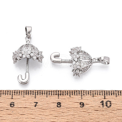 Brass Micro Pave Cubic Zirconia Pendants KK-T073-53P-1