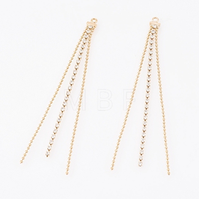 Brass Ball Chain Tassel Big Pendants X-KK-T038-45G-1