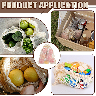 Cotton Mesh Drawstring Bags ABAG-WH0063-133B-1