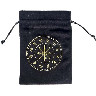 Twelve Constellations Pattern Velvet Packing Pouches TP-WH0020-01A-1