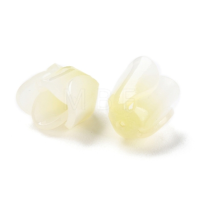 4-Petal Opaque Acrylic Bead Caps SACR-D007-08B-1