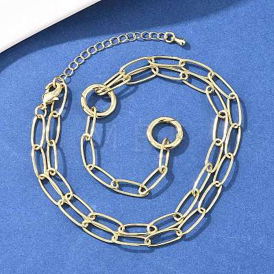 Brass Paperclip Chain Y Lariat Necklaces NJEW-H087-06B-G-1