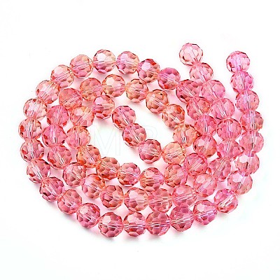 Baking Paint Transparent Glass Beads Strands DGLA-A035-T10mm-A01-1