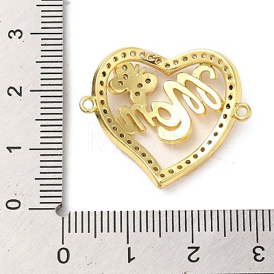Brass Micro Pave Clear Cubic Zirconia Mama Connector Charms FIND-Z041-12D-1