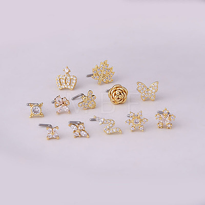 Brass L-Shaped Nose Rings WGA70D4-21-1