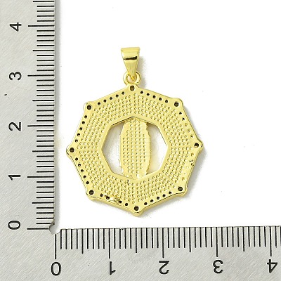 Real 18K Gold Plated Brass Micro Pave Cubic Zirconia Pendants KK-H472-14G-14-1