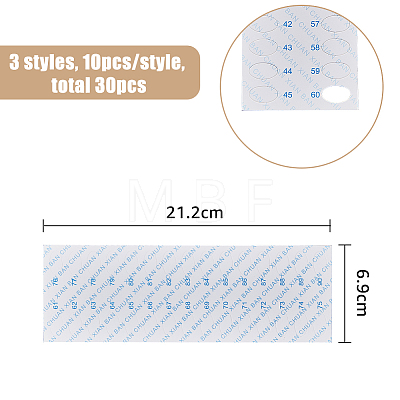 30Pcs 3 Style 30 Position Paper Embroidery Floss Organizer Cross Stitch Plate FIND-FH0006-40-1