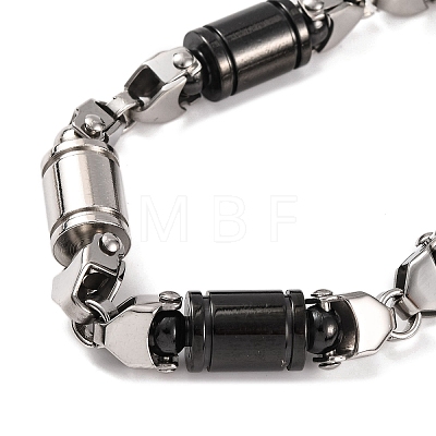 304 Stainless Steel Column Link Chain Bracelets BJEW-B078-61EBP-1