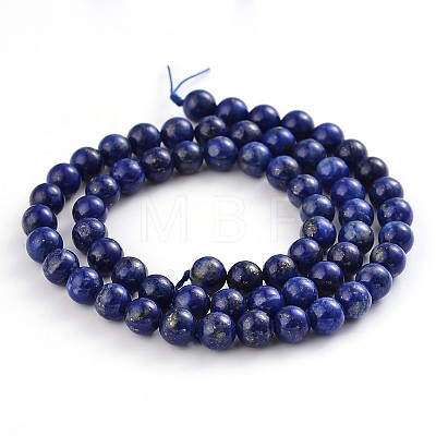 Natural Lapis Lazuli Round Bead Strands G-F231-02-6mm-1