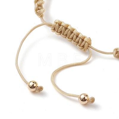 Adjustable Acrylic Shell Shape Braided Bead Bracelet BJEW-JB10145-1