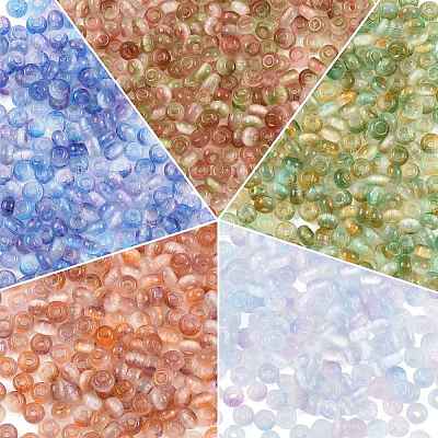 438Pcs Imitation Cat Eye Glass Seed Beads SEED-FS0001-47C-1
