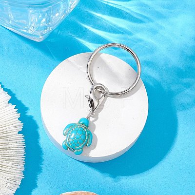 Turtle Dyed Synthetic Turquoise Keychain KEYC-JKC00962-01-1