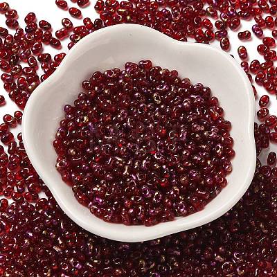 Spray Painted Glass Seed Beads SEED-F005-11A-03-1