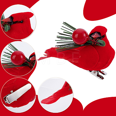 Felt & Feather & Foam Simulation Bird Christmas Tree Decorations DJEW-WH0028-031P-1
