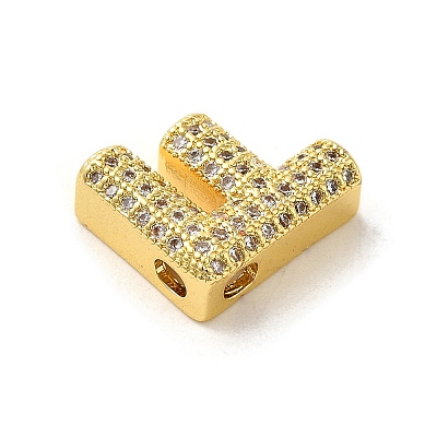 Brass Micro Pave Clear Cubic Zirconia Charms ZIRC-C009-01G-F-1