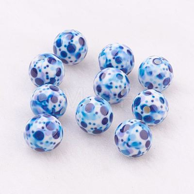 Spray Painted Resin Beads GLAA-F049-A-1