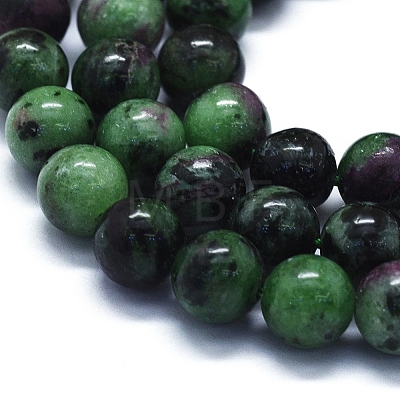 Natural Ruby in Zoisite Beads Strands G-E561-12-8mm-1