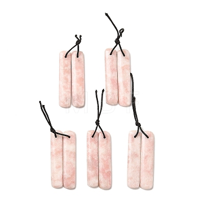 2Pcs Natural Pink Opal Pendants G-R437-01B-02-1