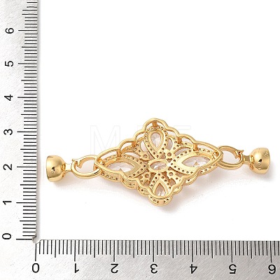 Brass Micro Pave Clear Cubic Zirconia Fold Over Clasps KK-A227-03G-1