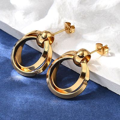 201 Stainless Steel Earrings EJEW-Q026-02G-A-1