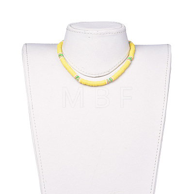 Handmade Polymer Clay Heishi Beads Choker Necklaces NJEW-JN02446-04-1